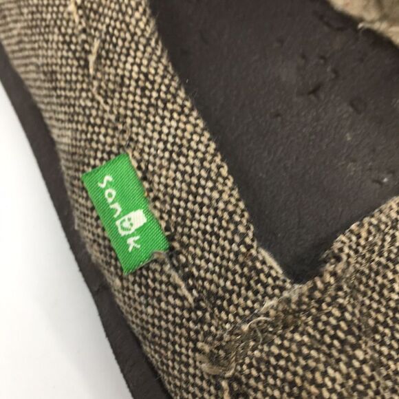 Sanuk Sidewalk Chill Surfers Shorty Tan and Brown Sz 7 - Picture 4 of 15